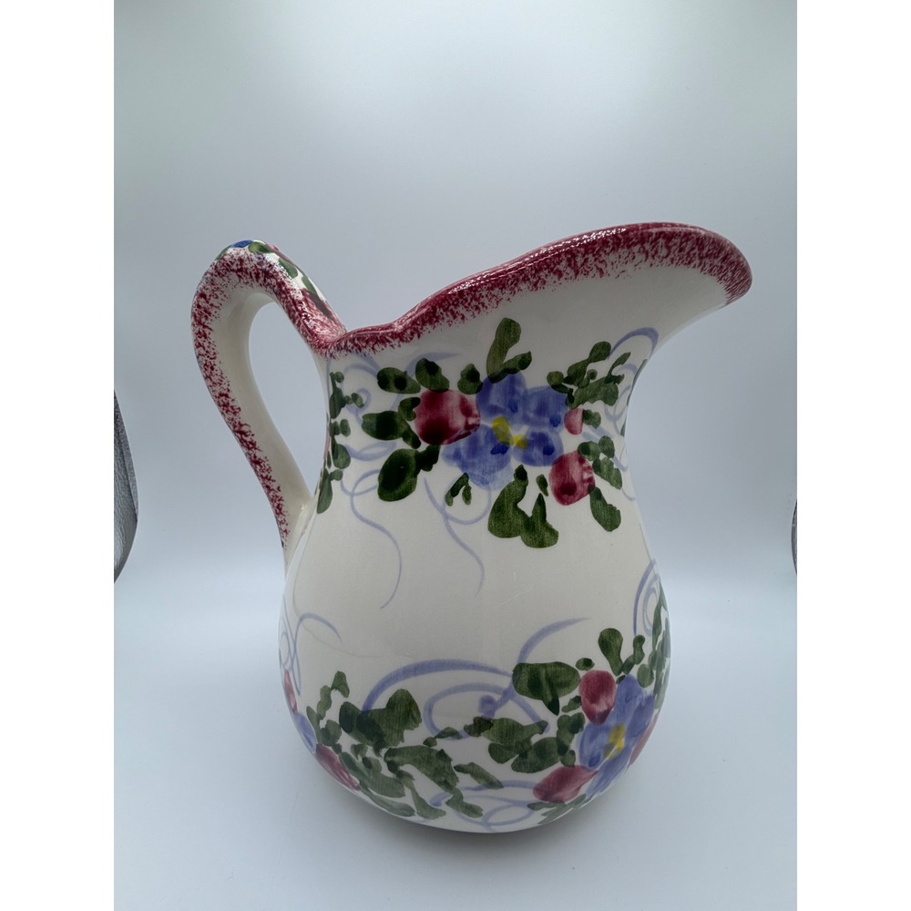 Nola Watkins Homeplace Creations Handpainted Floral‎ Pottery Pitcher Halifax VA